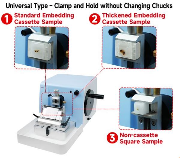 Микротом парафиновый, толщина срезов 1~60 мкм, размер блока образца до 68 х 45 х 15 мм