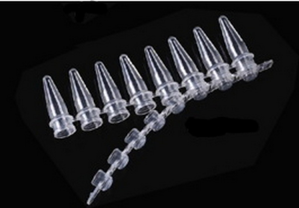 Пробирки для ПЦР в стрипах, 0.2 мл, крышка - выпуклая, цвет - прозрачные, 125 стрипов/упак