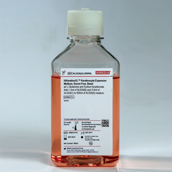 Среда HiKeratinoXL для культ.я кератиноцитов без сыворотки, с L-глутамином и бикарб. Na, 500 мл