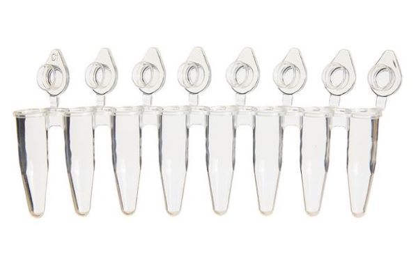 Пробирки 0.2 мл для ПЦР, в стрипах по 8 штук, с крышками, нестерильные, 120 стрипов/упак