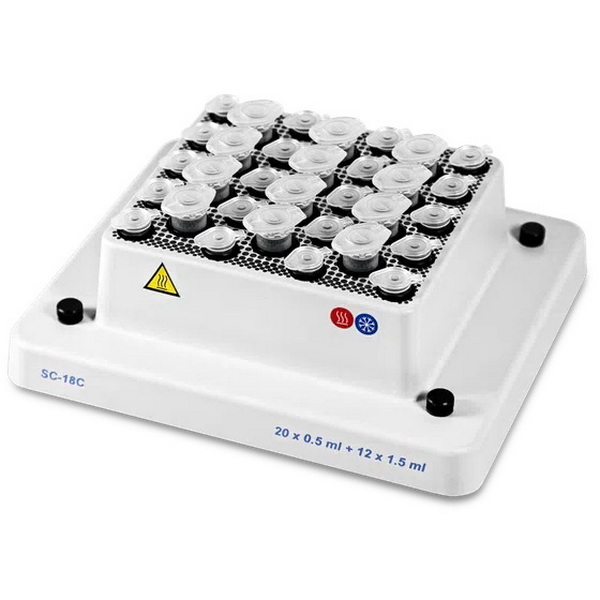 Блок SC-18C для пробирок 20 х 0.5 мл + 12 х 1.5 мл, для TS-100C, TS-100C Smart