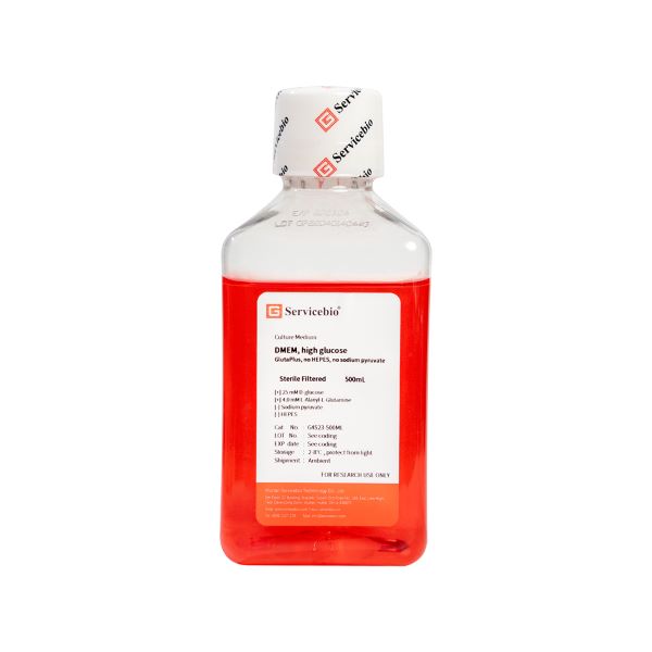 Среда культуральная DMEM, высокий уровень глюкозы, Gluta Plus, без HEPES, без пирувата, 500 мл