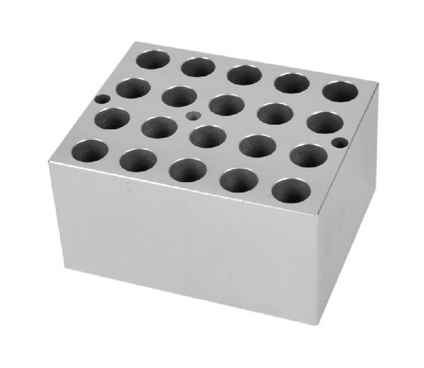 Блок для 20 пробирок d 12 мм, с круглым дном, 95.5 x 76.5 x 50 мм, для DKT200/DKT200N