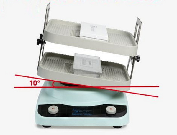 Шейкер маятниковый, двухуровневый, 5-100 об/мин, угол поворота 10°, с двухуровневой платформой