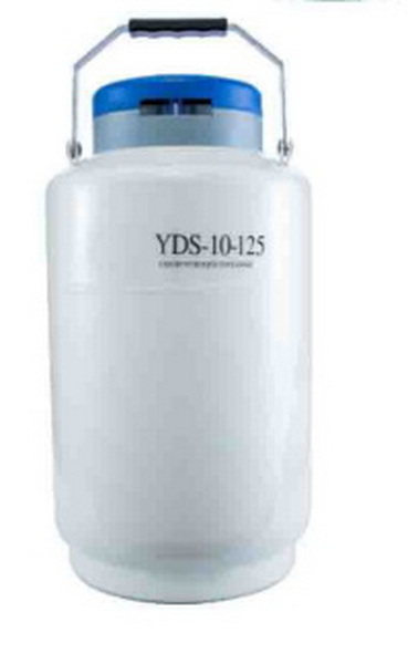 Криохранилище, объемом 10 л, тип наполнения - криоканистры, диаметр горловины 125 мм, высота 554 мм