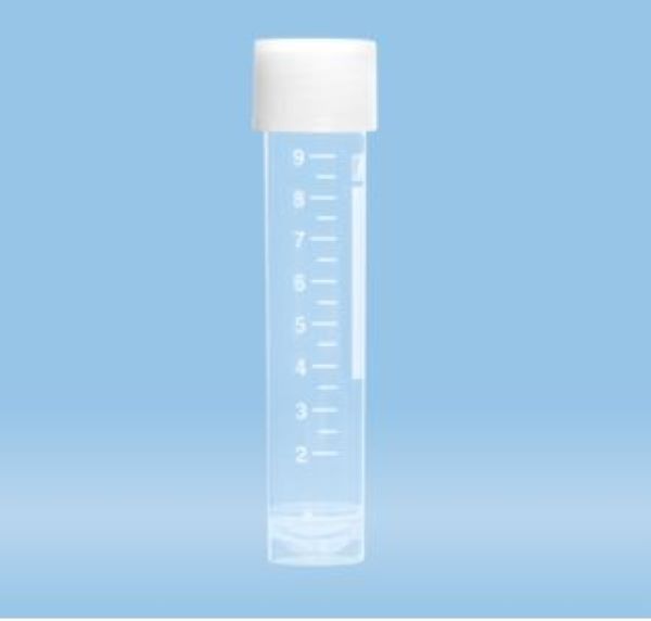 Пробирки резьбовые 10 мл, 79 *16 мм, стерильные, круглое дно с юбкой, с крышкой, 100 шт/упак