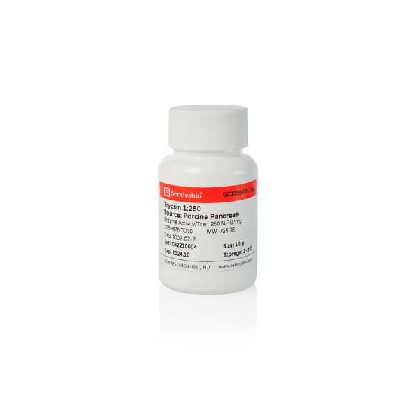 Трипсин 1:250 из поджелудочной железы свиньи, CAS 9002-07-7, 10 г