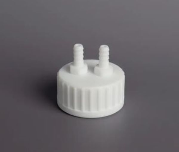 Крышка для лабораторных емкостей с двумя отводами для трубок с резьбой GL45