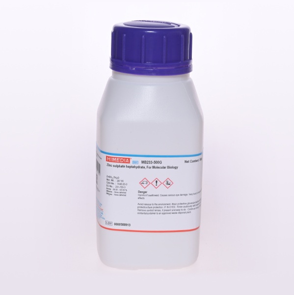 Сульфат цинка гептагидрат, ЭДТА, 99.50 - 103.00 %, CAS 7446-20-0, 500 г