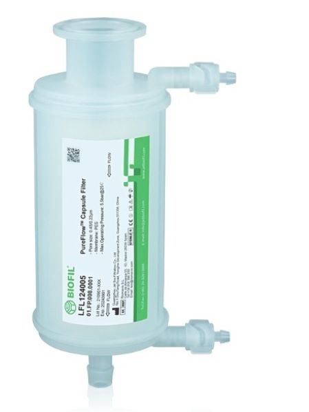 Фильтр PureFlow, 5 дюймов, фланец 1 дюйм - штуцер 3/8 дюйма, поры 0.2+0.45 мкм, 1 шт/упак, 4 шт/кор