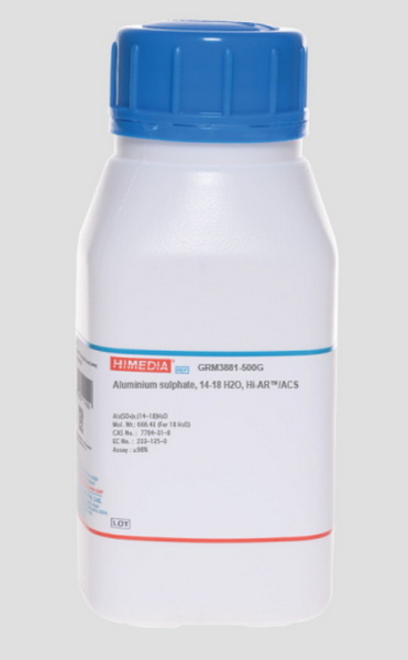 Алюминия сульфат, 14-18 H2O, Hi-AR/ACS, CAS 7784-31-8 (For 18H₂O), 500 г