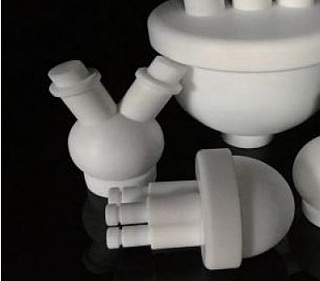 Колба лабораторная с круглым дном, 2 горловины, тефлон (PTFE), объем 250 мл