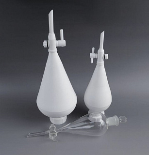 Воронка делительная грушевидная с краном, тефлон (PTFE), объем 250 мл