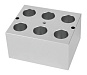 Блок для 6 х пробирок d 20 мм, с круглым дном, 95.5 x 76.5 x 50 мм, для DKT200/DKT200N и NDK200N
